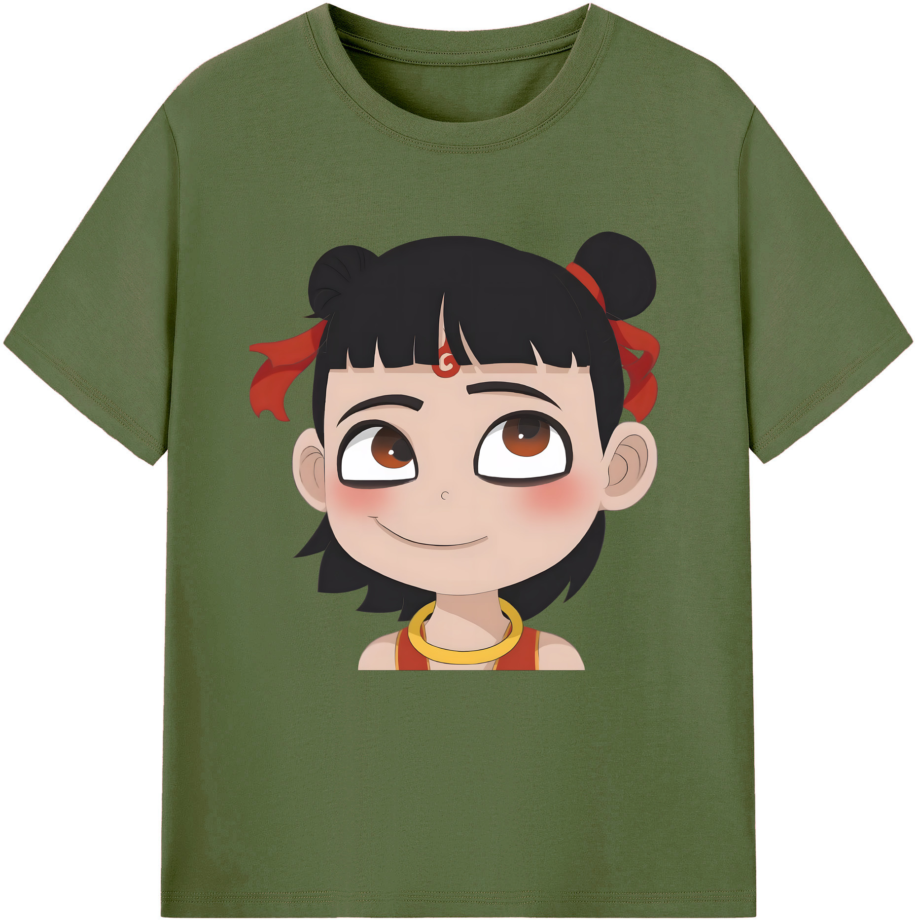 （画像用） Ne Zha 2 ナタ 魔童の大暴れ 綿100％半袖Tシャツ（フロントプリント）